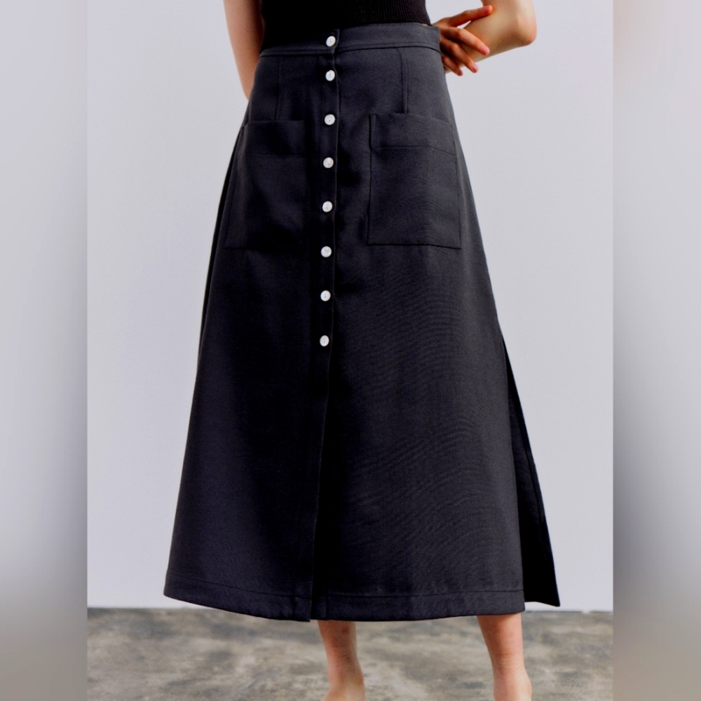 MIJEONG PARK button front maxi skirt, size L